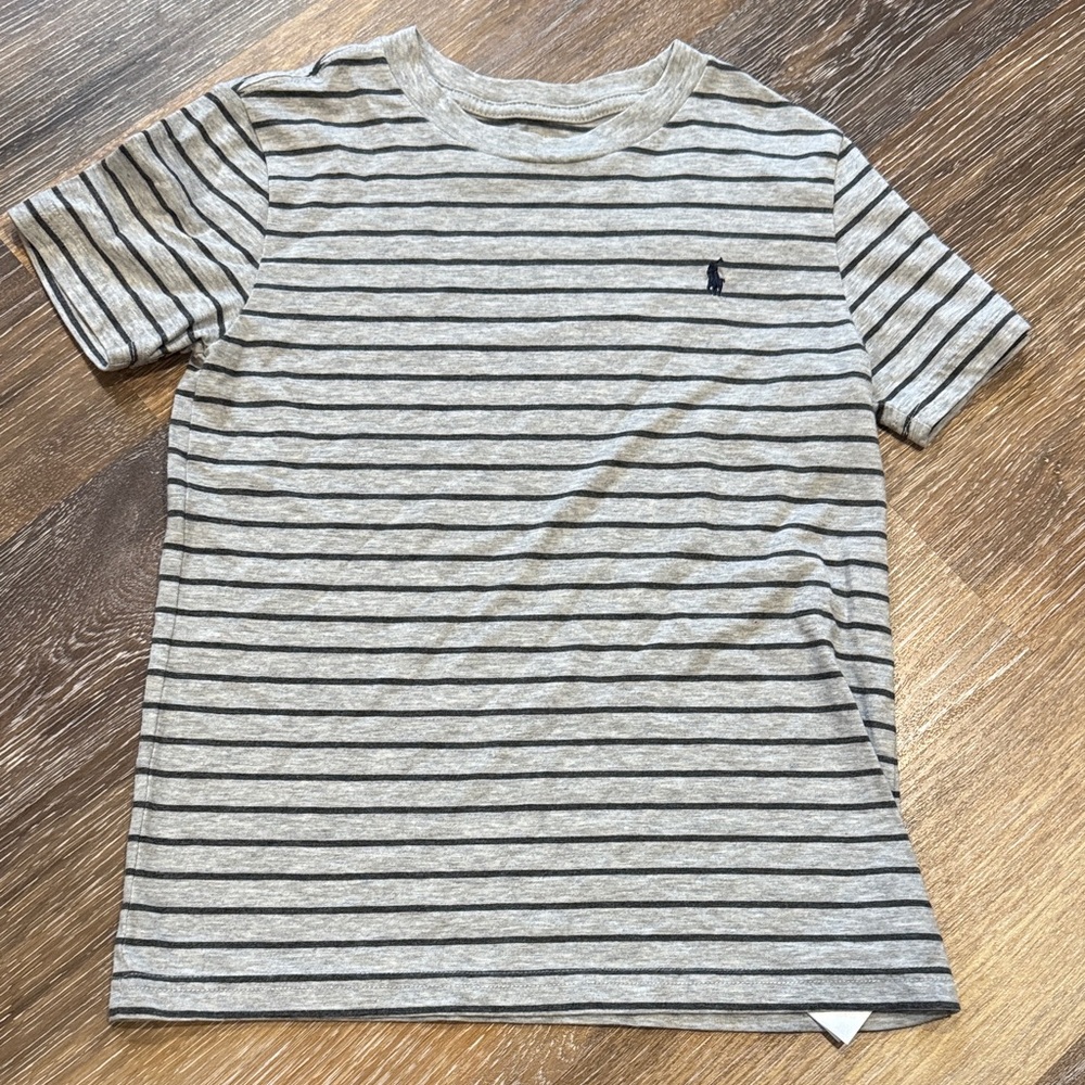 Polo by Ralph Lauren Gray and Black Striped Tee